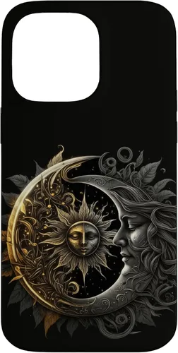 Vista 21 de Moon And Sun Celestial Yin And Yang Leaves Case for iPhone 16