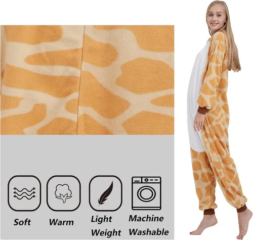 Vista 4 de SimZoo Adult Animal Onesie Pajamas, Men and Women's Animal Cosplay Costume Sleepwear, One-Piece Unisex Homewear