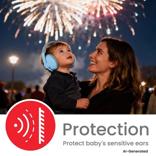 Vista 88 de Auriculares de bebé para protección contra el ruido, color blanco