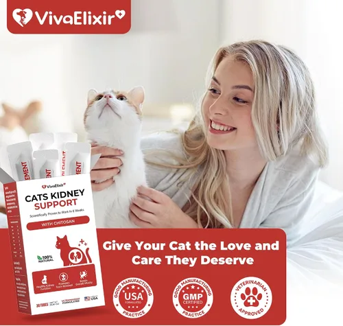 Vista 7 de Soporte renal para gatos Quitosano y L-Lisina – Aumenta la salud y la función renal, promueve la eliminación de toxinas, restaura la función renal