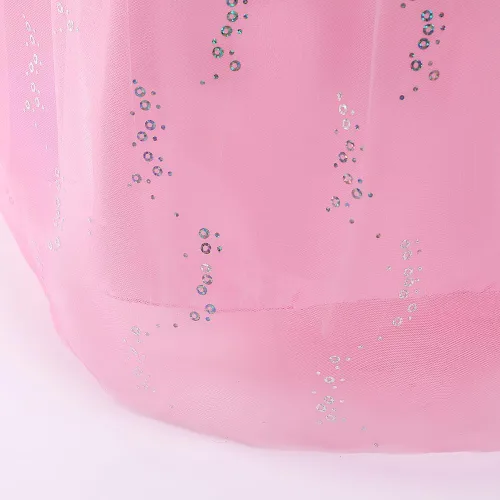 Vista 6 de 0-1NITIATION Disfraz de princesa rosa de Halloween para niñas, disfraz de Cenicienta, vestido de sirena para cumpleaños