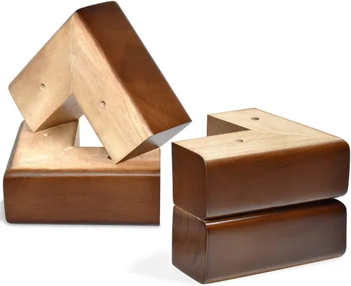 Vista 10 de Patas de madera maciza para muebles, elevadores de cama en forma de L, patas de muebles para sofá, sillón, cómoda, gabinete, mesa, pies de sofá