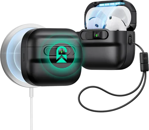 Vista 18 de ESR Funda para AirPods Pro (2023/2022/2019, 2ª/1ª generación), compatible con Airpods Pro 2 (cable USB-C/Lightning), listo para MagSafe, bloqueo