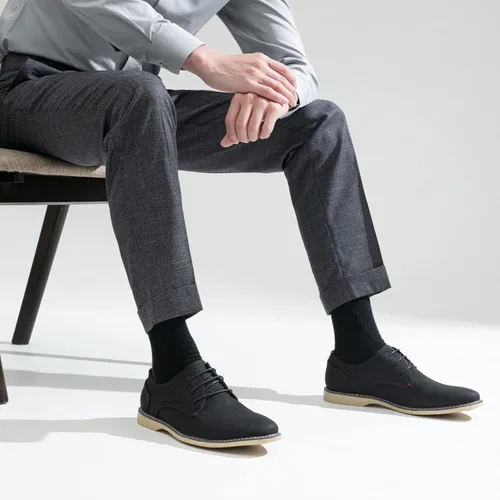 Vista 2 de Jousen Zapatos de vestir casuales para hombre, zapatos de vestir clásicos de negocios retro para hombres