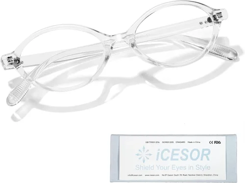 Vista 10 de Oval Blue Light Blocking Glasses Vintage Y2K Anti Eyestrain Protection TV Computer Gaming for Women Reno