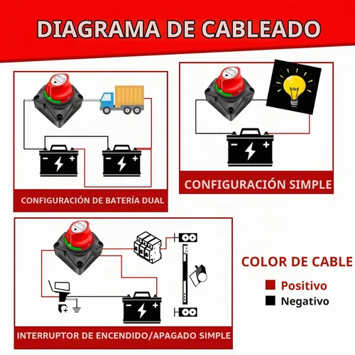 Vista 5 de Interruptor de desconexión de batería de 12 V-48 V CC 275 A, interruptor de apagado de aislamiento maestro de energía de batería para barco marino