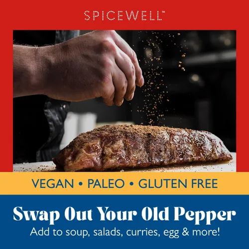 Vista 6 de Spicewell - Nuevo pimentero - Pimienta negra ayurvédica con cúrcuma, 21 vitaminas y minerales a base de plantas - Molido fino, sabor fresco