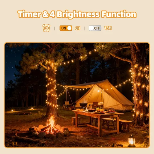 Vista 6 de AHAWILL Luces de Navidad blancas cálidas para exteriores, tira de 250 luces LED de 83 pies con 8 modos, luces de árbol de Navidad para interiores