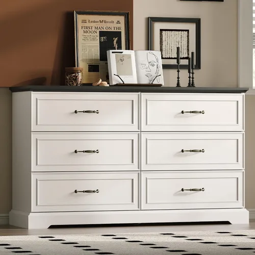 Vista 13 de Cómoda rústica de 3 cajones para dormitorio, cómoda moderna de 24 pulgadas de ancho con cajones profundos y asas de barra, mesita de noche de madera