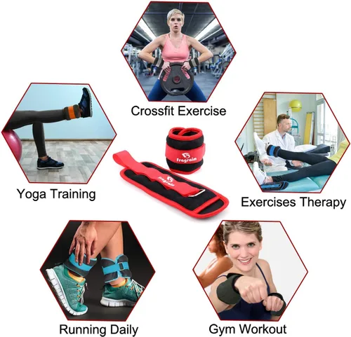 Vista 5 de Fragraim - Juego de pesas de tobillo para mujeres, hombres y niños, ideal para entrenamiento de fuerza para muñeca/pierna/brazo, correa ajustable, 1