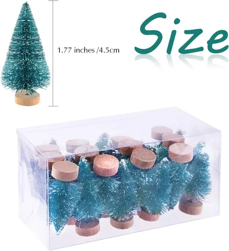 Vista 2 de KUUQA 24pcs mini cepillo de la botella del sisal árboles de Navidad, tamaño Azul-Verde
