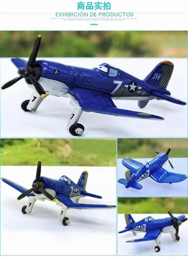 Vista 2 de secxifeo Planes No.7 Dusty Crophopper 1:55 Metal fundido a presión Juguetes educativos Modelo de aviones (Capitán 7)