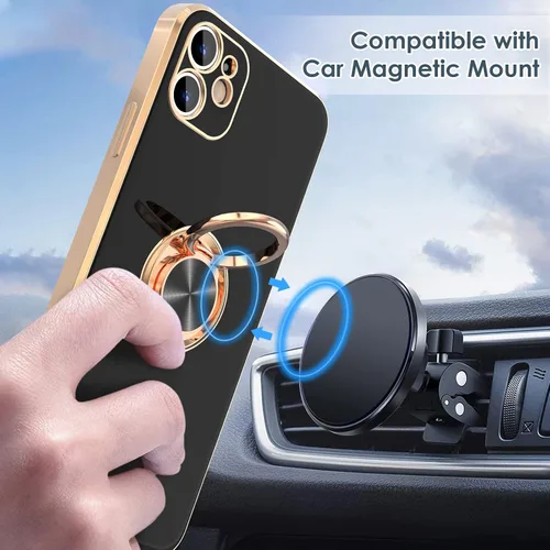 Vista 5 de Hython Funda para iPhone 11 con soporte de anillo [soporte de anillo giratorio de 360° con soporte magnético] [Soporte de montaje en automóvil]