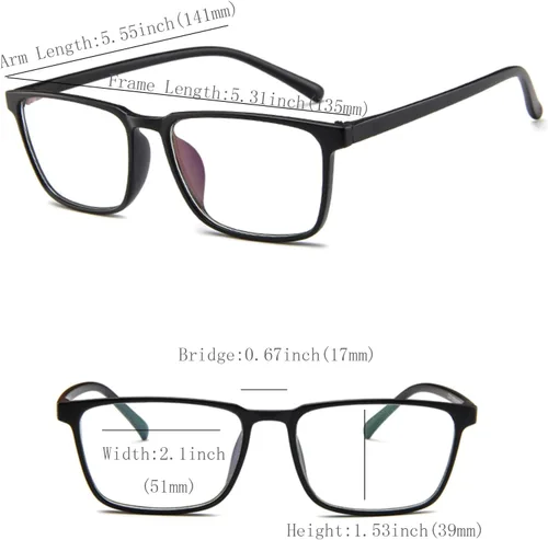Vista 4 de oriopxic Gafas de distancia para hombres y mujeres, gafas ligeras para miopes Negro