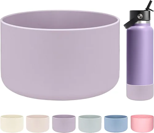 Vista 48 de HEYSKAY Bota protectora de silicona para botella de agua Hydro Flask, botella de agua de boca ancha, protector inferior de silicona antideslizante
