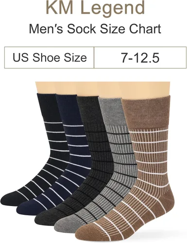 Vista 26 de KM Legend mens Dress Socks Classic Fine Lightweight for Formal and Casual Wear (5 Pair Pack)