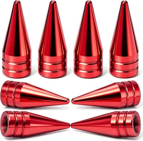 Vista 15 de 4 piezas de tapas de válvula de rueda con forma de punta, válvula de rueda de aleación de aluminio con punta, cubiertas universales de válvula
