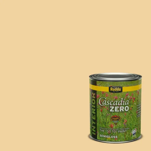 Vista 264 de Rodda Paint CASCADIA ZERO - Pintura plana e imprimación para interiores en uno, cuarto de galón, crema de ballet