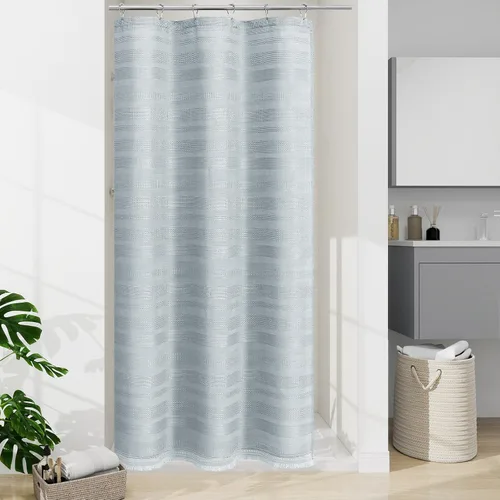 Vista 24 de Cortina de Ducha Pequeña para Cabina Estilo Boho Granja con Borla, Conjunto de Cortina de Ducha de Baño de Lino Bohemio Francés Rústico Elegante