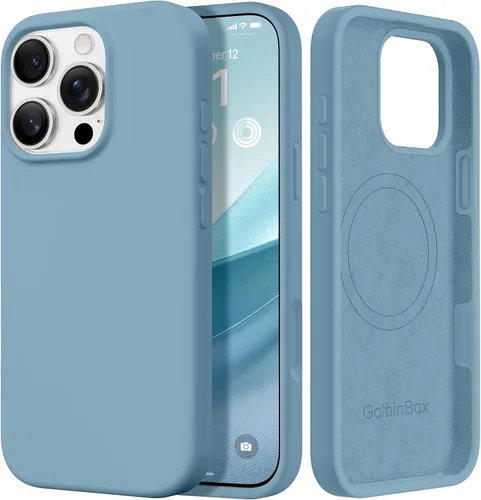 Vista 53 de GolbinBox Funda magnética para iPhone 17, compatible con MagSafe, cubierta de silicona integrada para control de cámara, funda de silicona líquida a