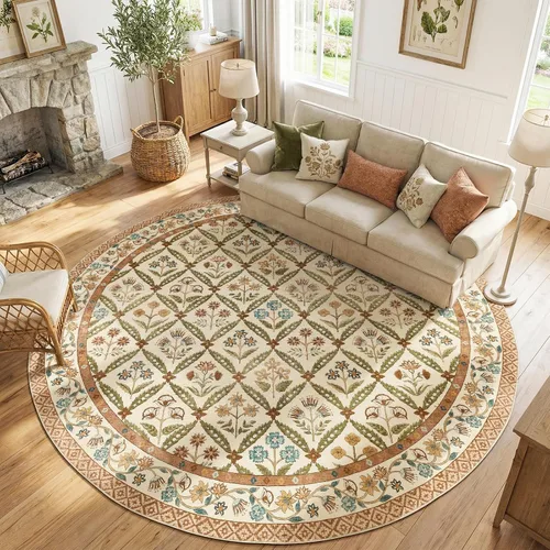 Vista 26 de jinchan Haden - Alfombra de entrada de 2 x 3 pulgadas, diseño floral vintage, lavable, suave, antideslizante, de pelo bajo, para puerta, cocina