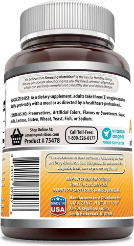 Vista 3 de Amazing Formulas - Suplemento de raíz de Ashwagandha con extracto de pimienta negra 2100 mg por porción extra fuerte 120 cápsulas vegetales