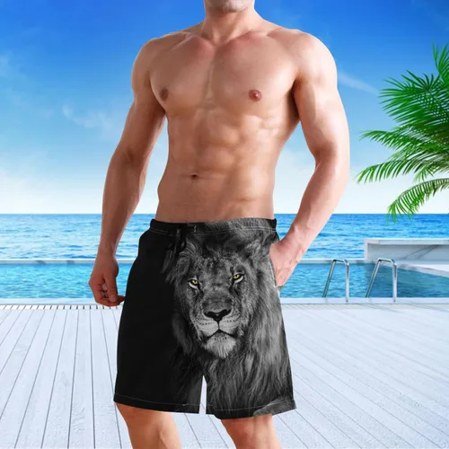 Vista 6 de visesunny Pantalones cortos de playa novedosos para hombre, secado rápido, deportes, correr, natación, pantalones cortos, trajes de baño, forro
