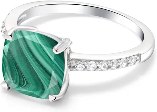 Vista 64 de Gem Stone King Anillo de compromiso de plata de ley 925 con piedra preciosa de corte cojín de 0.315 in Anillo de compromiso de aniversario de boda