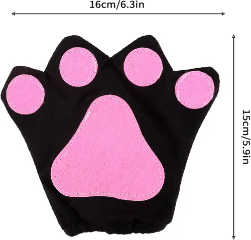 Vista 5 de BUTITNOW Juego de 5 piezas de disfraz de animal, con orejas y cola, corbatín, falda tutú con lentejuelas para niñas, Halloween, escuela, fiesta