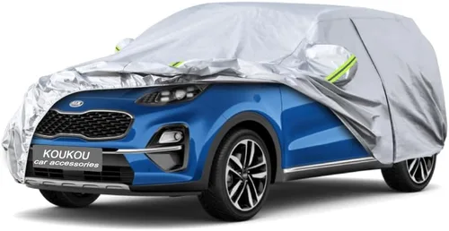 Vista 106 de KouKou Funda impermeable para automóvil SUV adecuada para BMW X1 de 2009 a 2025, 7 capas a prueba de viento para todo tipo de clima, cubierta