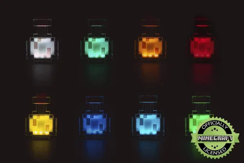Vista 5 de Minecraft Botella de Poción Lámpara de Escritorio LED que Cambia de Color Luz Nocturna de 7 Pulgadas
