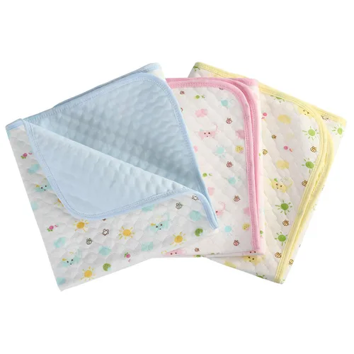 Vista 7 de Colchón cambiador para pañales de bebé o niño, hoja impermeable protectora, almohadilla menstrual, paquete de 3, Blanco Colchón de 4 capas