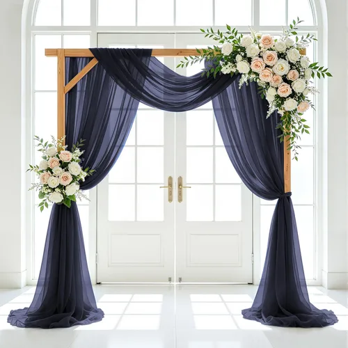 Vista 7 de FUHSY Tela de Drapeado Dorada para Arco de Boda 20 PIES 1 Panel Tela de Gasa Cortinas de Tela para Telón de Fondo de Arco de Boda Cortinas de Techo
