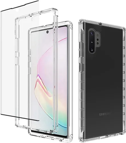 Vista 9 de Funda para Galaxy Note 10 Plu/Note 10+ 5G SM-N975U con protector de pantalla de vidrio templado, carcasa rígida de diseño floral de cuerpo completo