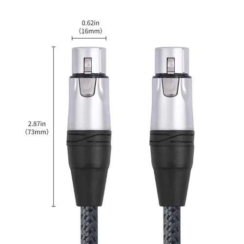 Vista 7 de Adaptador de cable XLR hembra a hembra DMX512 de 1 pie, paquete de 2 unidades, 5 pines