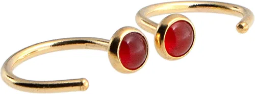 Vista 50 de Half Huggie Gold Hoop Earrings for Girls Women Tiny Cartilage Birthstone Stud Piercing Earring Hypoallergenic Earring Screw Back Dainty Hug Hoops