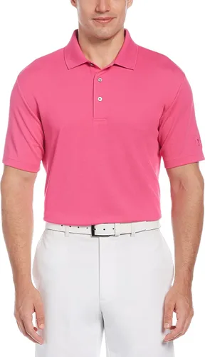 Vista 13 de PGA Tour Men's Airflux Solid Mesh Short Sleeve Classic Golf Polo Shirt Asfalto