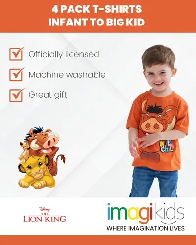 Vista 2 de Disney Lion King Pumbaa Simba Graphic T-Shirts Infant to Big Kid