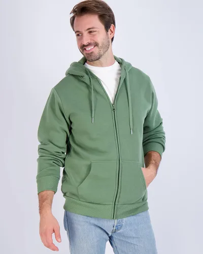 Vista 2 de Paquete de 3 sudadera con capucha de manga larga y cremallera completa para hombre chaqueta atlética disponible en tallas grandes y altas