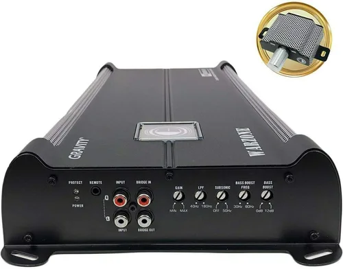 Vista 2 de Gravity 4000.1D Clase D Amplificador de audio para automóvil – 1800 vatios True RMS @ 1 Ohm Potencia máxima a 4000W, 1/2/4 Ohm estable, digital
