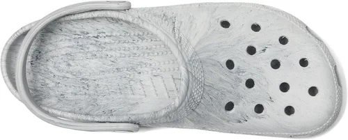 Vista 2 de Crocs Zuecos clásicos unisex para adultos con teñido anudado marmoleado, Remolino gris, 15, mujer/13, hombre