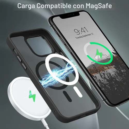Vista 3 de BENTOBEN Funda magnética para iPhone 11 Pro Max, [compatible con MagSafe] translúcida mate esmerilada antihuellas, delgada, a prueba de golpes