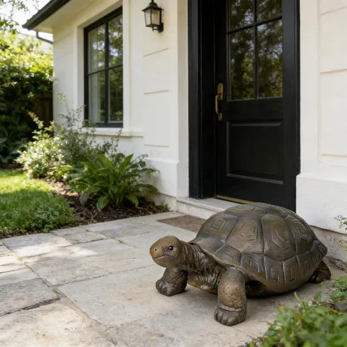 Vista 7 de SKYFIRE Estatuas de tortuga para jardín, figuras de hormigón reforzado con fibra de 29.5 x 15.7 x 11.8 pies, esculturas de jardín y decoración
