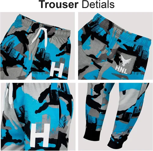 Vista 5 de Chándal para hombre con estampado HNL completo de forro polar con cremallera y pantalones para correr