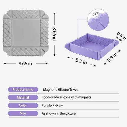 Vista 2 de Paquete de 2 salvamanteles de silicona para ollas calientes magnéticas