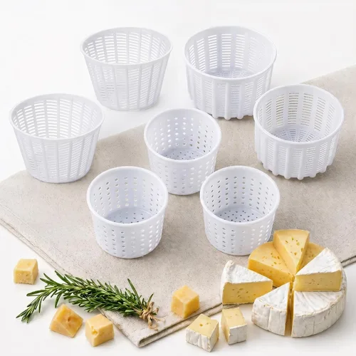 Vista 10 de Juego de moldes para queso, 4 cestas de drenaje de queso surtido para hacer queso casero, capacidad de 11.8-40.6 fl oz, aproximadamente 0.55-2.64