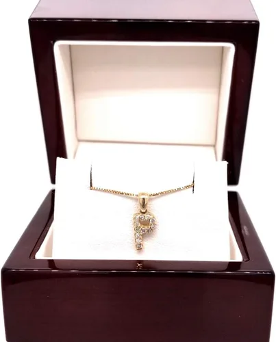 Vista 86 de Collar colgante con letra inicial de diamantes en oro amarillo de 14k (1/10 quilates) 18 pulgadas