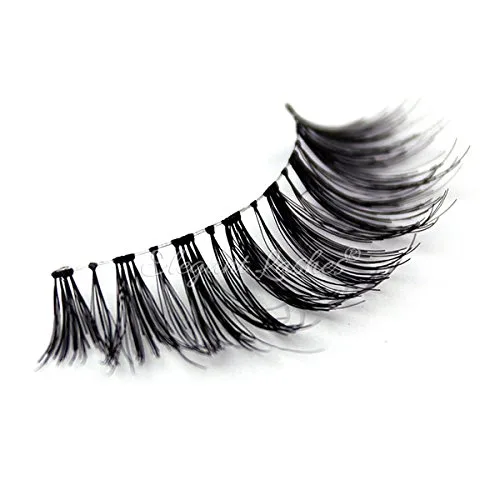Vista 3 de Elegant Lashes #RWSP Black Pestañas postizas finas (cabello humano 100% natural de primera calidad)