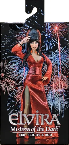 Vista 3 de NECA - Elvira - Figura de acción vestida de 8 pulgadas - "Red, Fright, and Boo