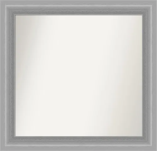 Vista 32 de Amanti Art Espejo de baño plateado para sobre el fregadero, 24 x 24 pulgadas, espejo cuadrado de peltre forjado a medida, marco de madera casual